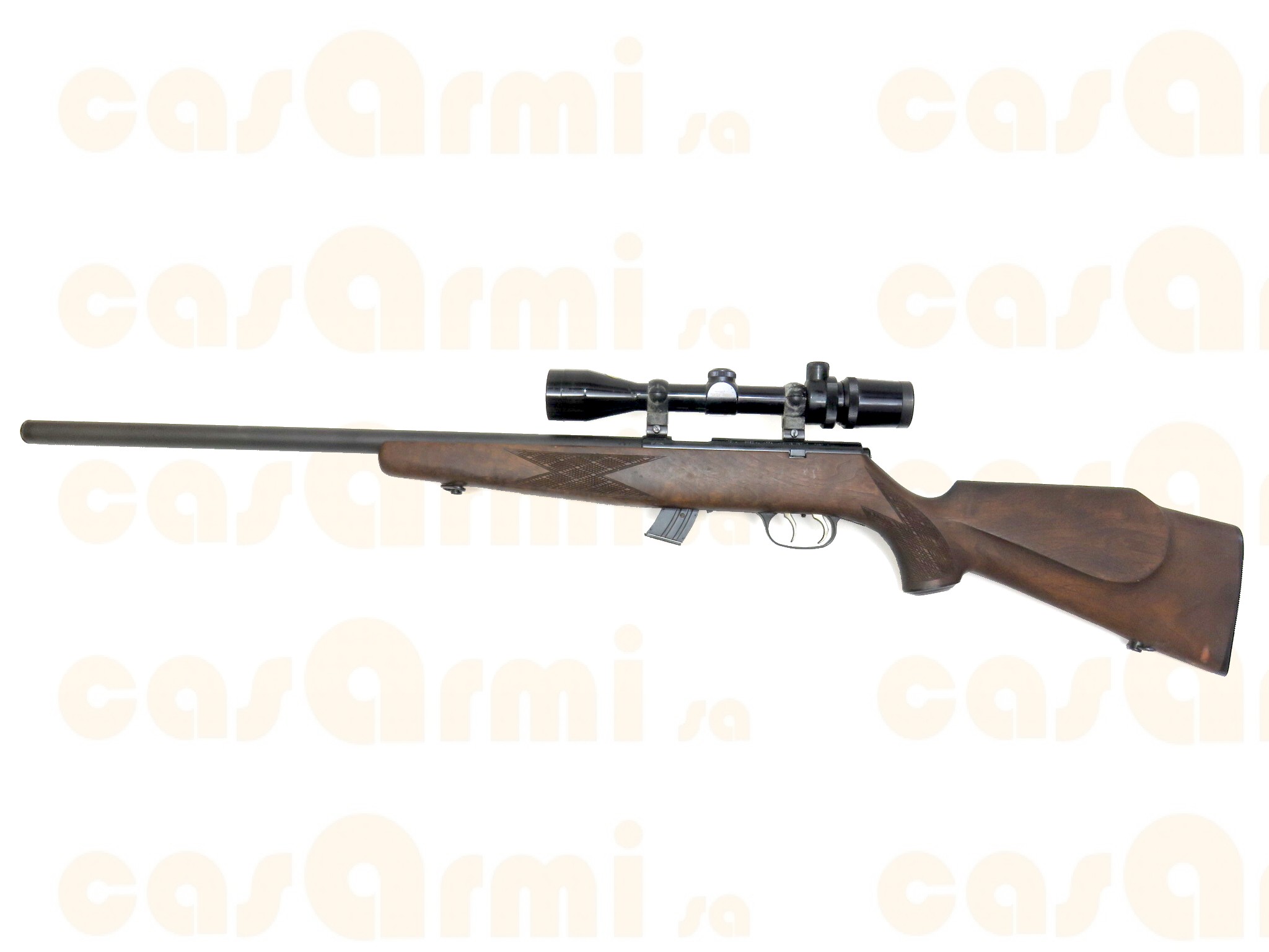 Kitzmann silenziato, con ottica 4x40 Wide .22 long rifle
